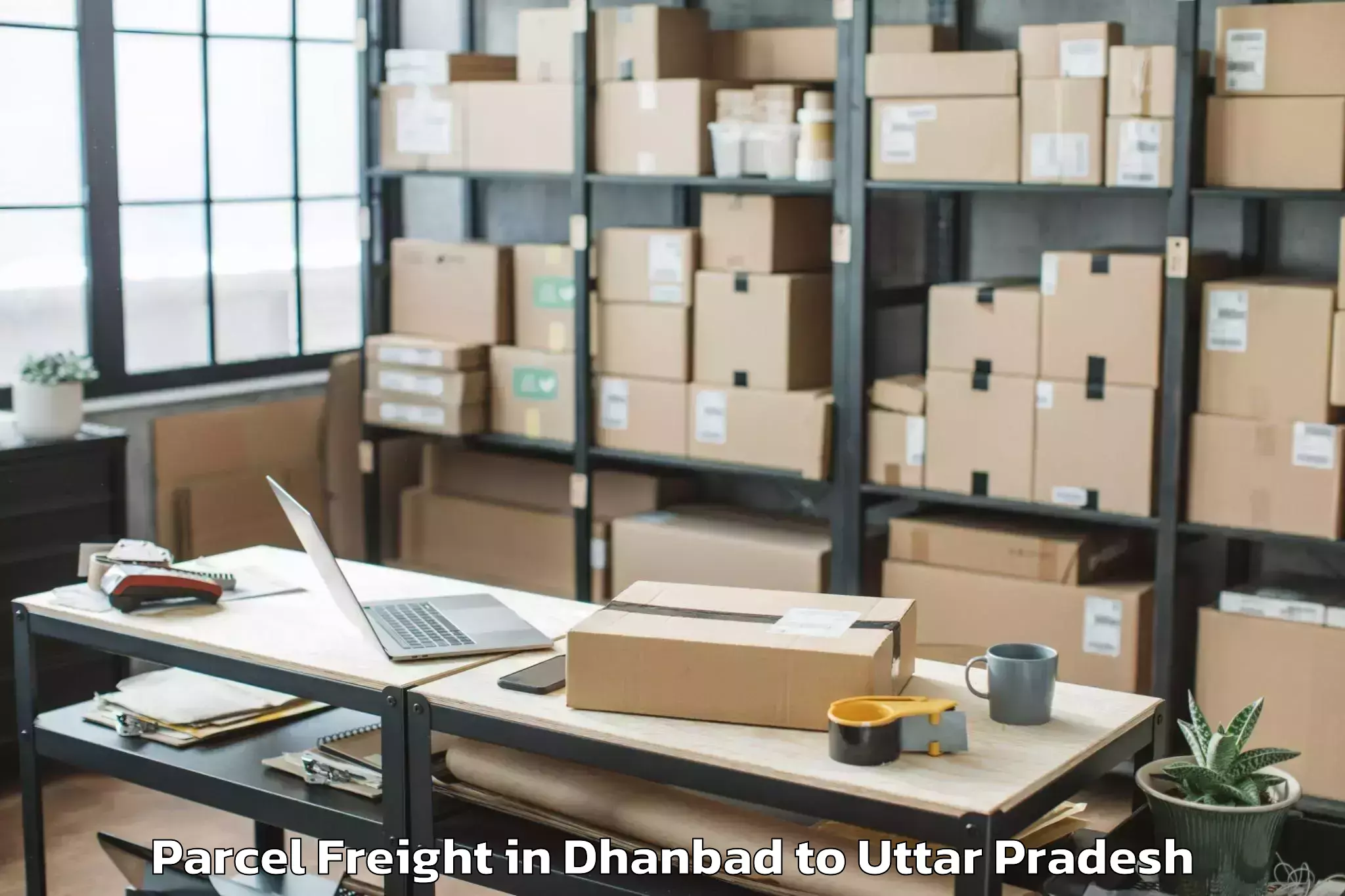 Leading Dhanbad to Khargupur Parcel Freight Provider